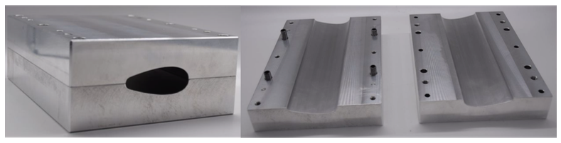 Split aluminium mould for composite pull rod manufacture