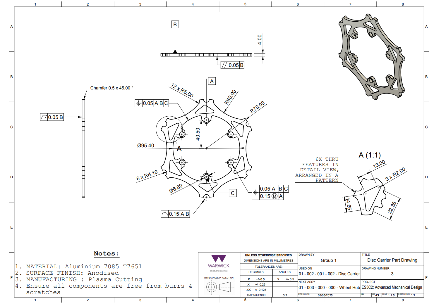 Disc carrier drawing