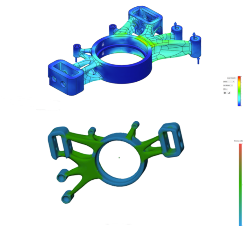 FEA result of Formula Student generative design upright